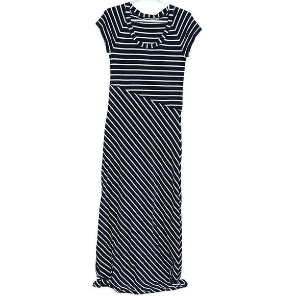 Women's Athleta Makai Maxi Dress Stretch Navy/White Stripe Size S - Picture 1 of 4